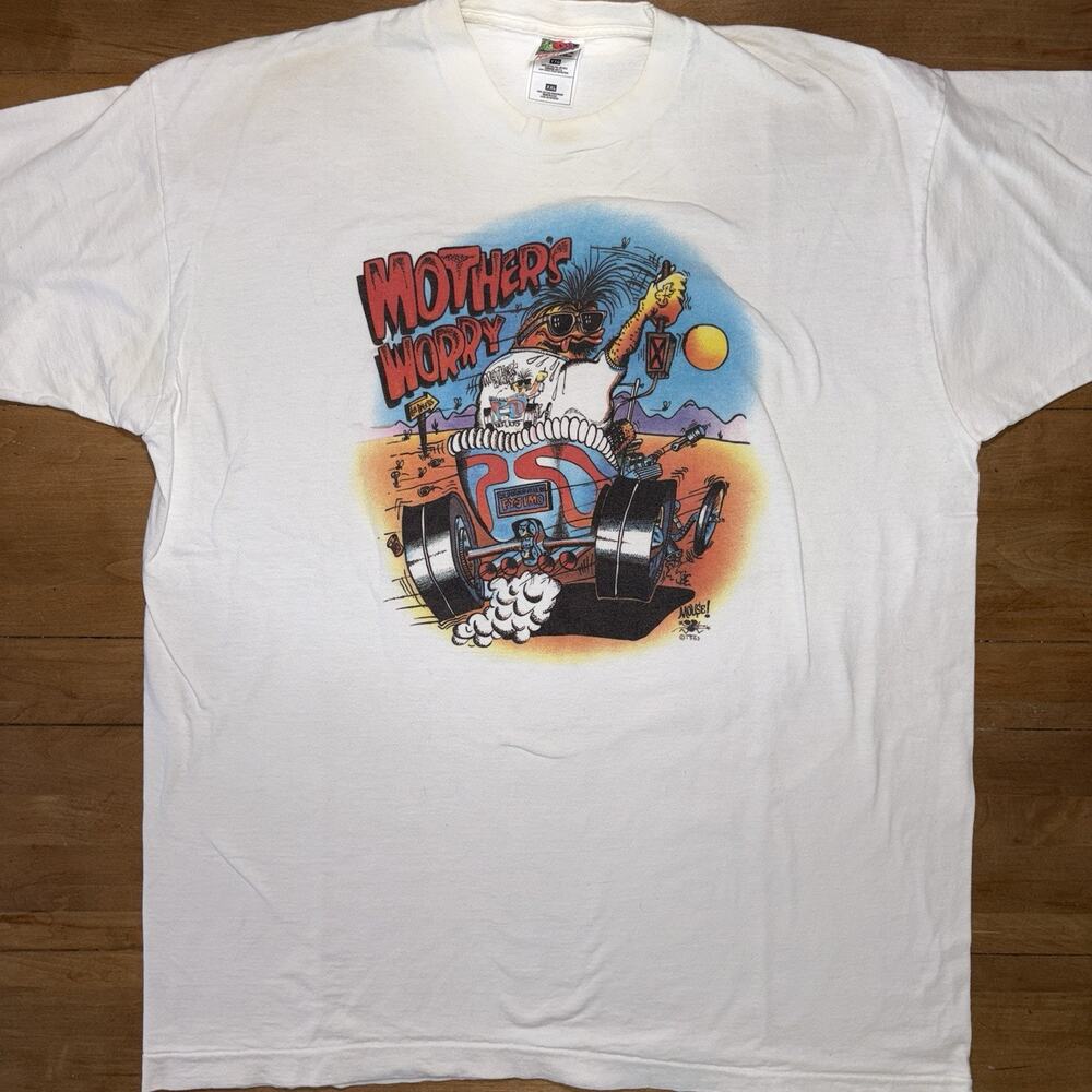 Vintage 90s Stanley Mouse Mothers Worry T-Shirt XXL RARE Ed Roth Rat Fink Art
